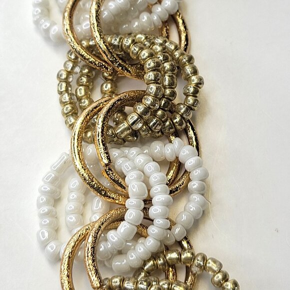 Gold Beads and White Pearls Long Necklace - Picture 9 of 16